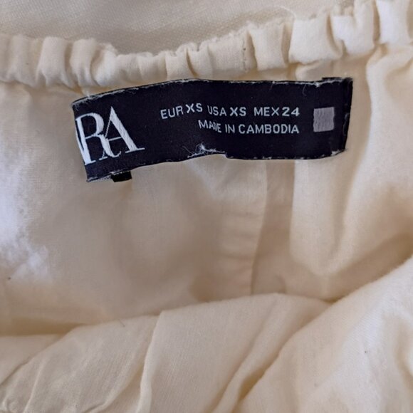 Zara Cream Maxi Dress XS | Open Back Strappy Tiered Summer Dress - Picture 6 of 6